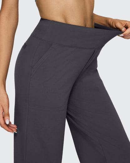 Women's Stretch High Waist Flare Pants – Casual Office Wear