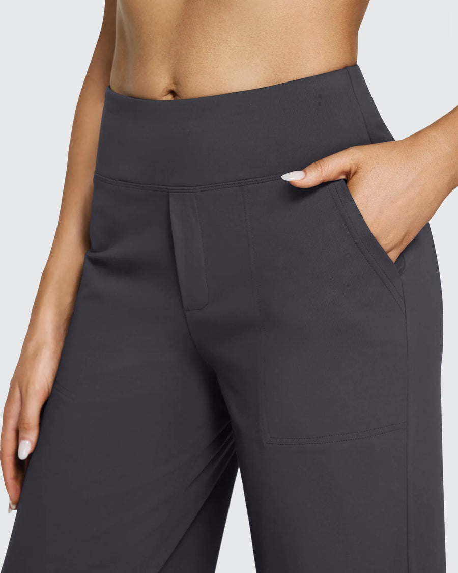 Women's Stretch High Waist Flare Pants – Casual Office Wear