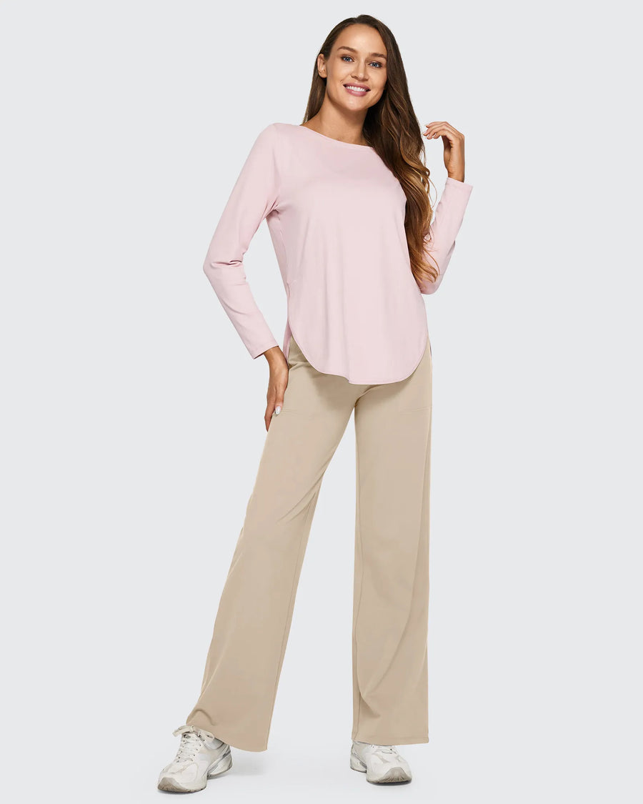 Women's Stretch High Waist Flare Pants – Casual Office Wear