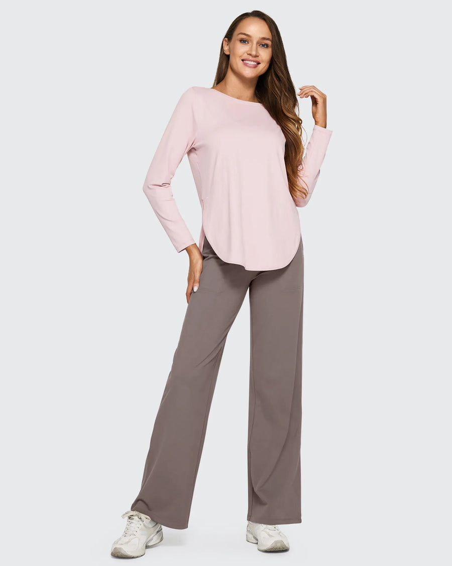 Women's Stretch High Waist Flare Pants – Casual Office Wear