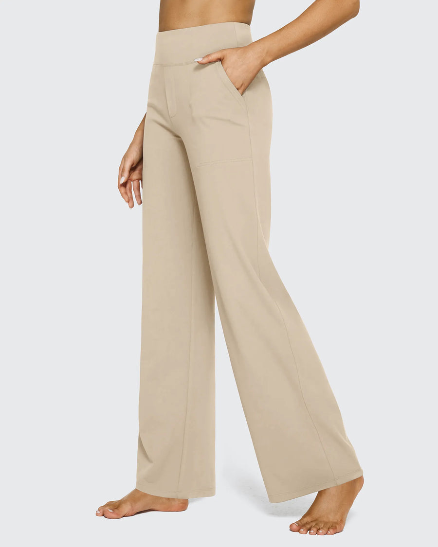 Women's Stretch High Waist Flare Pants – Casual Office Wear