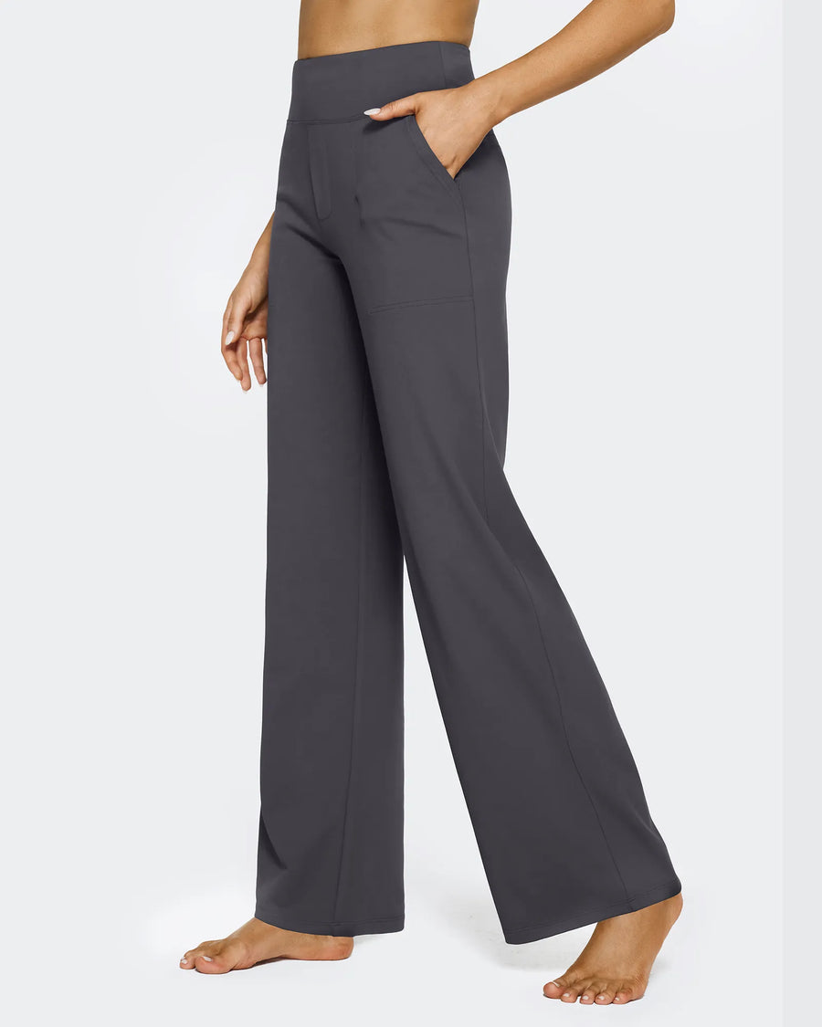 Women's Stretch High Waist Flare Pants – Casual Office Wear